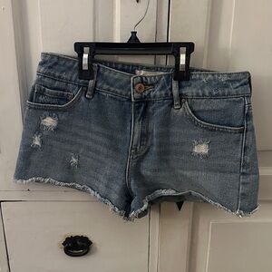 PacSun Light Blue Distressed Denim Cutoff Shorts